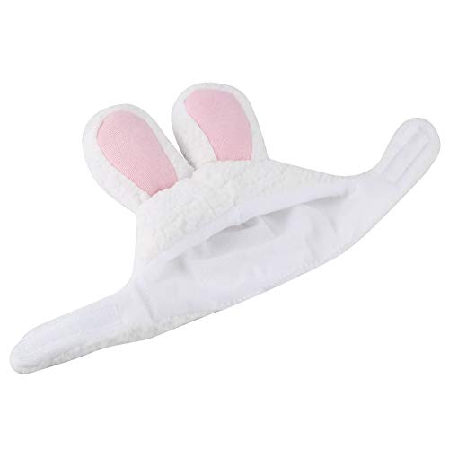 ciciglow Hasenohren für Katzen, süßes Kostüm, Plüsch-Kaninchenmütze für Katzen und kleine Hunde, Welpen, Partykostüm, Halloween-Zubehör, Kopfbedeckung