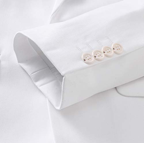 Uninukoo Men's Suit 2 Piece Slim Fit 1 Button Business Formal Wedding Solid Tux Blazer & Pants Us Size 38 White #TOP4