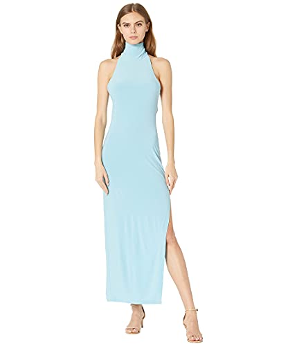 Image of Norma Kamali Women's Halter Turtle Side Slit Gown