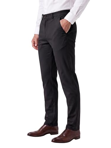 Image of Mehrang Men's Slim Fit Casual Mid Rise, Cotton Blend Trousers, Side Pockets || Classic Slim Fit Chino Pants || Business Casual Dress Trousers