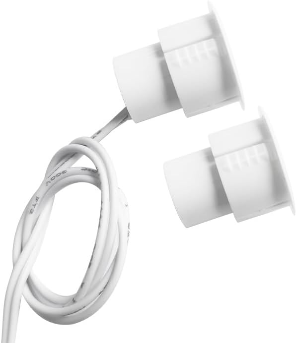 Door Magnetic Switch, Concealed Wooden Door Magnetic Sensor, Door and Window Alarm, Concealed Door Magnetic Normally Closed and Normally Open Detector(36White Normally Closed)