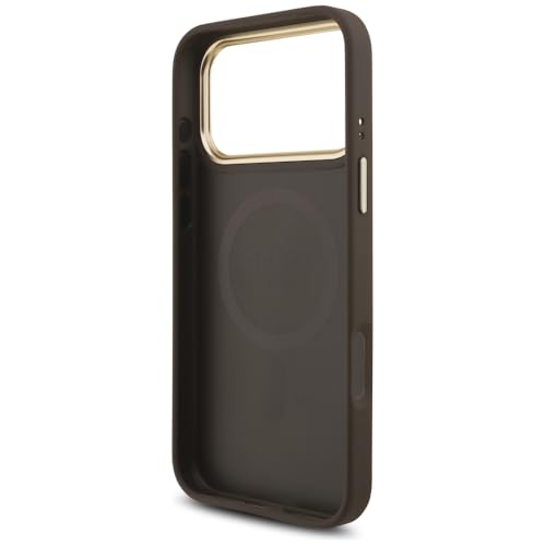 Coque iPhone 17 Pro Max Guess Logo Triangle 4G compatible MagSafe marron et doré - 7