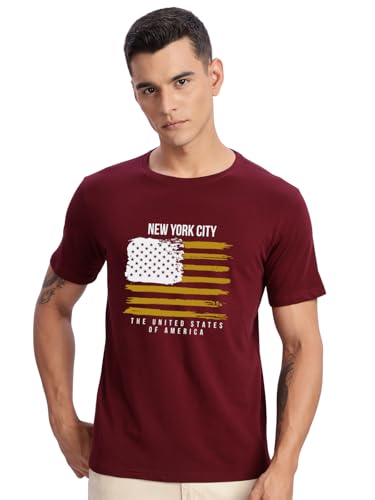 Image of ADRO Men's 100% Cotton Regular Fit T-Shirt