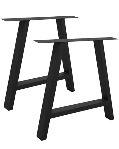 Gedotec 2 Tischbeine A-Form schwarzes Metall 710 x 580 mm Tischkufe im Industriedesign Tischgestell aus Stahl für Esstisch Schreibtisch oder DIY Möbel mit Filzgleiter