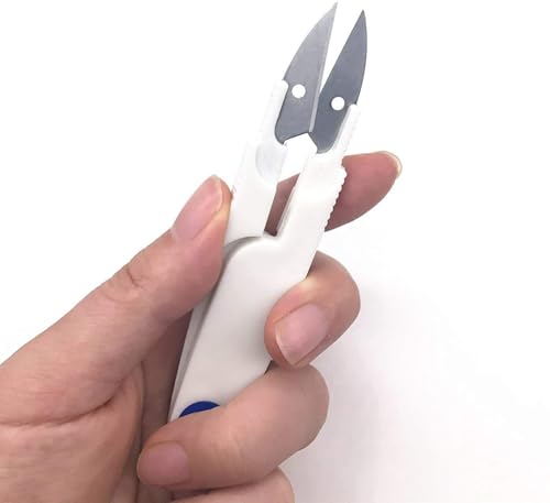 Image of Prabhas Designs U-Shaped Portable Plastic Small Yarn Scissors with Transparent Cover, Thread Cutter for Embroidery, Fabric, Paper, Quilting, Scrapbooking, Dressmaking, Handwork (1)