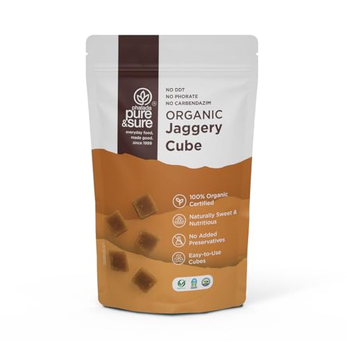 Image of Pure & Sure Organic Jaggery Cube 500gm (Pack of 1) | 100% Desi Gur Cube & Healthy Sugar Substitute | Rich in Antioxidants, Minerals, Vitamins & Fatty Acids | Unrefined & Unadulterated