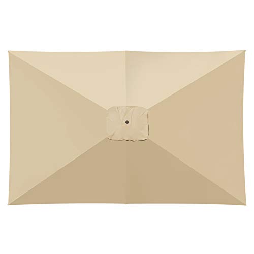 Benefitusa 10'X6.5' Outdoor Patio Umbrella Replacement Canopy 6-Rib Parasol Top Cover (Canopy Only)(Beige) #TOP7