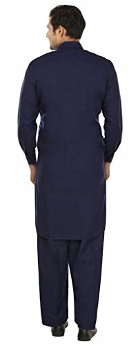 Traje Pathani bordado de algodón para hombre conjunto ropa tradicional manga larga 2