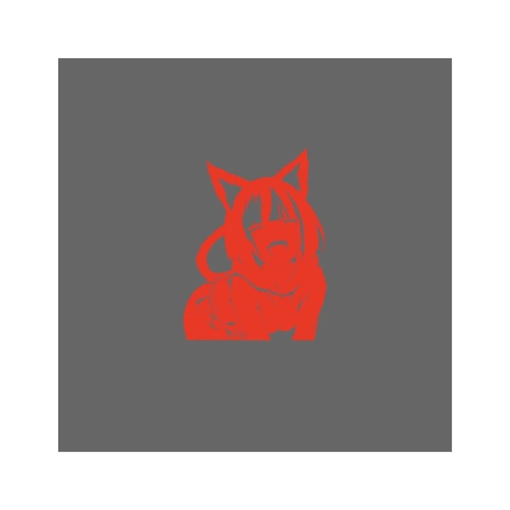 Cat Girl Decal Car Truck Windshield Laptop(RED,L)
