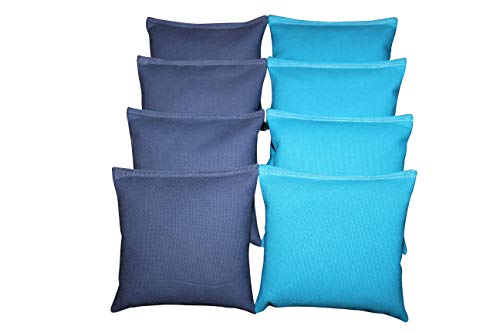 BackYardGamesUSA Set of 8 Cornhole Bags Pick Your 2 Colors! Regulation Size Handmade! (Royal Blue/Turquoise)