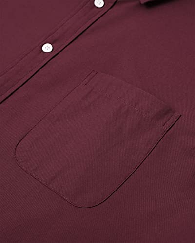 Image of Alimens & Gentle Mens Solid Oxford Shirt Long Sleeve Dress Shirt Work Casual Button Down Shirts with Pocket