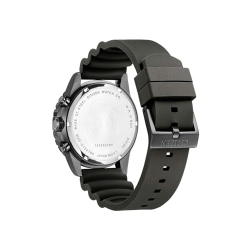 Citizen Rubber Analog Black Dial Men Watch-Ai7005-12E, Black Band - Image 3