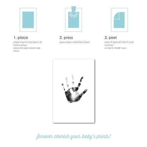 Image of Pearhead Gray Linen Hello Baby Memory Book, Includes Clean-Touch Ink Pad | 60 Guided Pages, Handprint & Footprint Kit, Gender-Neutral Baby Book, Baby Milestone Journal