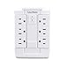 CyberPower CSB600WS Essential Surge Protector, 900J/125V, 6 Swivel Outlets, Wall Tap