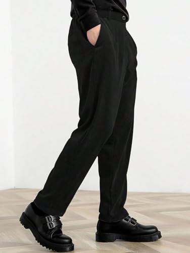 Image of KOTTY Men's Solid|Button|Straight|Regular fit|Corduroy Trousers|Pant for Men