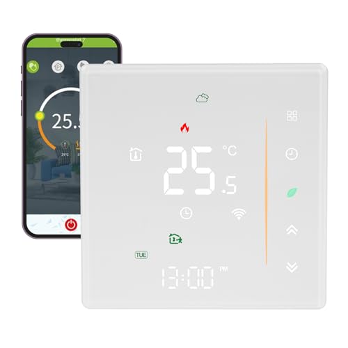 Smart Thermostat for Combi Boiler Underfloor Heating Thermostats Room Thermostat Programmable Temperature Controller Compatible with Alexa for Boiler