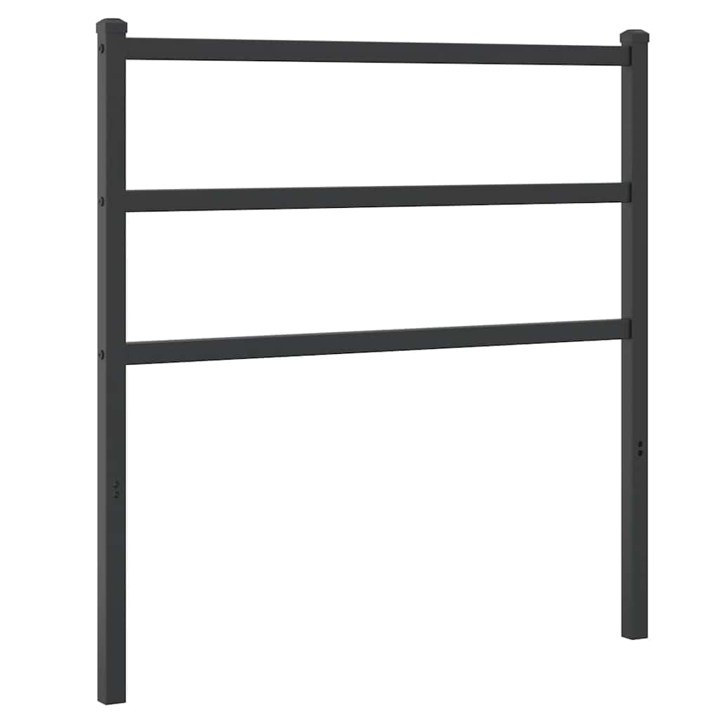 vidaXL Metal Replace Headboard, Bed Header for Bedroom Guest Room, Bed Headboard with Metal Legs, Tall Headboard for Single Bed, Black 90 cm