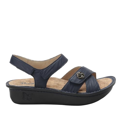 Image of Alegria Women Kelsi Cross Strap Adjustable Leather Sandal