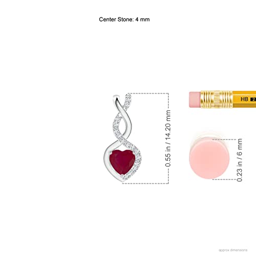 Angara Women’s Sterling Silver Ruby Infinity Heart Pendant Necklace With Diamonds. #TOP2