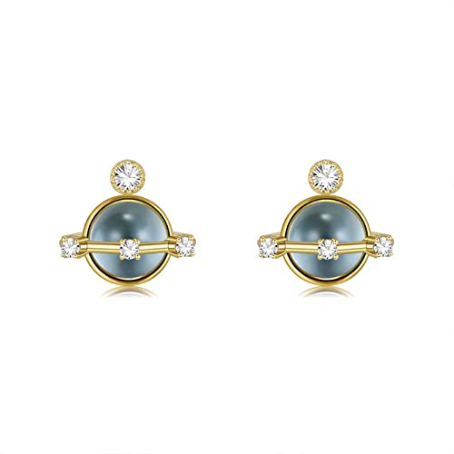 Pendientes redondos que evocan la magia del cosmos con un diseño de planeta inspirador