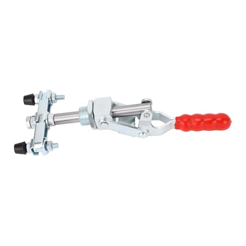 Push Pull Clamp Double Headed Heavy Duty 318kg Clamping Force Quick Release Toggle Clamp with Adjustable Rubber Heads for Welding Fixtures Cabinets Iron Construction 65.5mm Stroke