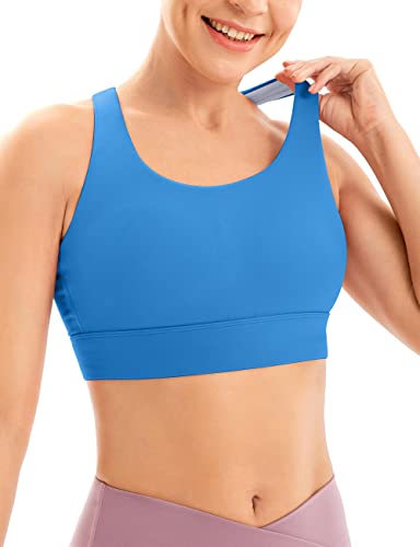 Image of Sports Bras for Women High Support Large Bust Strappy Workout Tanks Tops | High Impact, Soft Breathable Fabric, Removable Pads, Wireless Comfort, Hook & Eye Closure, Running, Gym, Yoga, Daily
