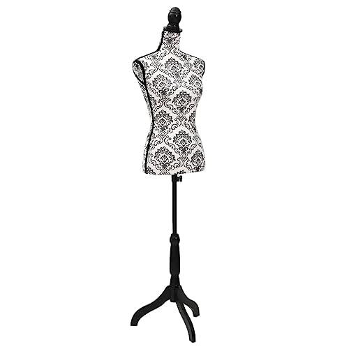 vidaXL Buste de Couture Mannequin Femme Noir et Blanc Buste Vitrines Boutique