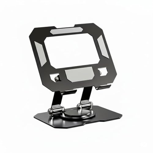 Image of Tablet Stand Holder for iPad, Galaxy, Legion Tab 4-10 Inch Tablet | Black | 360 Rotating Foldable Metal Desk Holder, Adjustable Viewing Angle, Compatible with Galaxy Tab, Kindle & Mobile