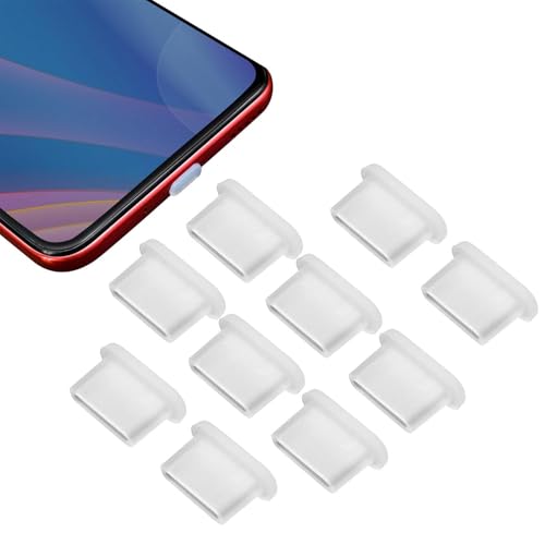 Qidures 10 stuks USB C stofplug poort cover, siliconen Type C oplader beschermer, zwarte siliconen USB Type C anti-stof dop cover, poortpluggen beschermer voor elke USB Type C oplaadpoort