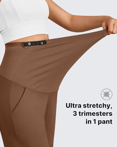  Fleece Lined Maternity Yoga Pants Winter Pregnancy Work Trousers - image 4