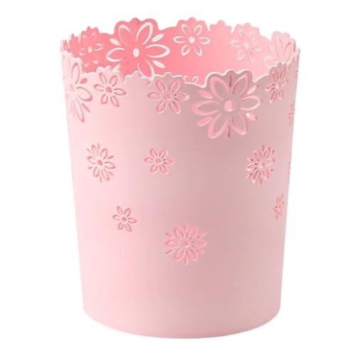 Caneca de basura enttgo de plástico PP, 6 L, color rosa