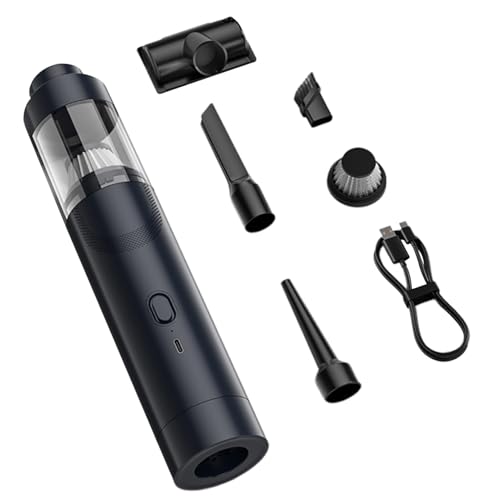 Genérico Aspiradora Portátil para Coche Sin Cable | Aspirador Manual para Coche - Soplador de Polvo con Múltiples Boquillas para Automóvil Hogar Camping Tapicería Muebles y Pelos de Mascota