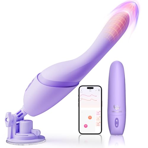 Thrusting Vibrator Adult Sex Toys for Women - 5IN1 Sex Machine with Heating & 10 Thrusting Vibrating Modes, App Control & Detachable Suction Base, G Spot Anal Dildo for Couples Female Men Pleasure