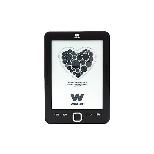 Woxter Scriba 195 Paperlight Black - Lettore di Libri Elettronico da 6 ", 1024 x 758, E-Ink Pearl, Schermo Retroilluminato, EPUB, PDF, Micro SD, Salva più di 4000 Libri, Adesivo, Nero