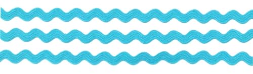 Großhandel für Schneiderbedarf 5 m Zackenlitze türkis 9mm, 100% Polyester, Alle Gelegenheiten