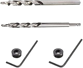 6 Pcs Pocket Hole Drill Bit Twist Step Drill Bit Twist Drill Bit for Manual Pocket Hole Jig System Grill Guide Drill Tools Kit