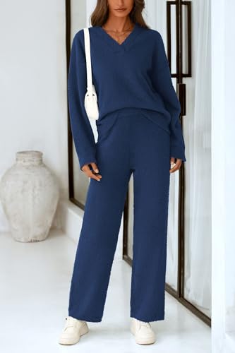 PRETTYGARDEN Lounge Sets for Women Two Piece Sweaters Pajama Set Fall Fashion 2025 Loungewear Outfits Matching Winter Clothes