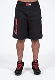 Gorilla Wear - Augustine Old School Shorts - Schwarz/Rot - Bodybuilding Sport Alltag Freizeit mit Logo Aufdruck leicht und bequem für optimale Bewegung, XXL-3XL