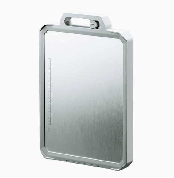 Tabla de cortar doble cara de acero inoxidable, tabla de cocina no tóxica para carne miniatura 1