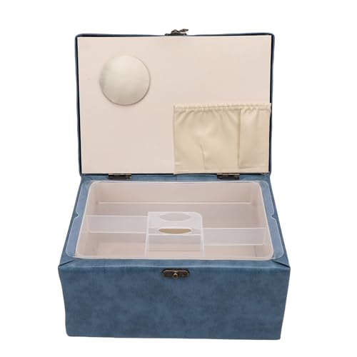 Kit de couture complet dans sa boîte de rangement en cuir à compartiments - 3