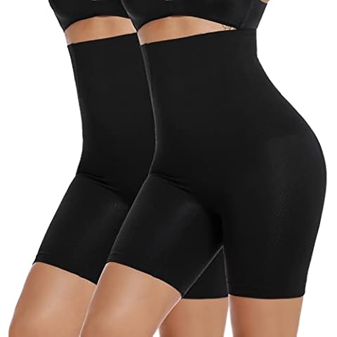 GOLD CARP Women Tummy Control Shapewear High Waist Body Shaper Shorts Two-Pack Black XL/XXL UK12-16 Cover