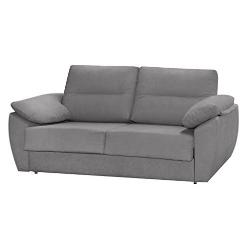 Tanuk Sofá Cama Italiano DRAKKAR Gris Perla. 3 Plazas. Sistema de Limpieza ACUALINE. Sofás de salón Modernos. Sofá Cama Libro, 200 x 95 cm