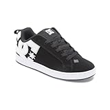 DC Women's Court Graffik Casual Skate Shoe,Black/White Stencil,8