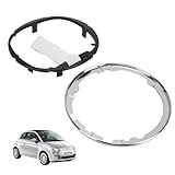 GVSS Bague de Retenue de Soufflet de Levier de Vitesse 71775051 50295325,Compatible avec Fiat 500C 2007 2015,Manchon de Levier de Vitesse et Bague de Verrouillage en Argent Chromé