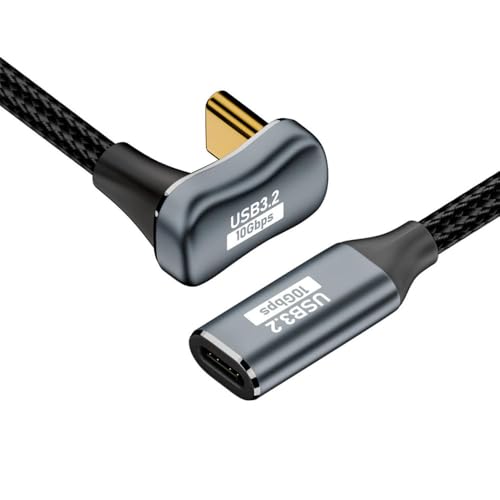 Image of WISTAR USB C to C Cable USB 3.2 Type C 10Gbps 100W Male to Female U Shape Angled Extension Data Cable
