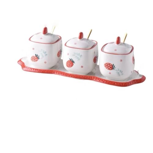 Style Ceramic Salt and Pepper Shaker Set – Seasoning Box with Lid Spice Jar for Kitchen Cooking Space Professional Tools