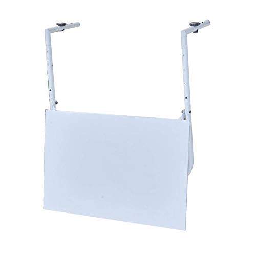 Preisvergleich Produktbild PENGFEI Tische Balkon-Hängetisch Draussen Laptop Schreibtisch Freizeit Kaffetisch Regal Höhenverstellbar, Metall (Color : White, Size : 60x40CM)
