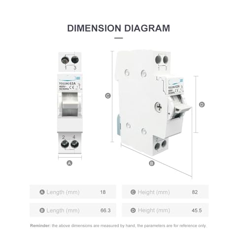 Disjoncteur de verrouillage inverseur de source 63A commutateur d'isolement