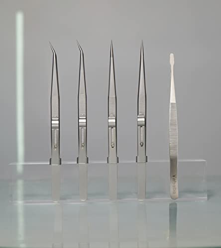 Tweezers, 5Pcs Precision Tweezers Set - Anti - Static Stainless Steel Tweezers For Electronics, Jewelry Making, Medical And Laboratory Work, Craft, Model Building, Soldering, Watch, Car Repair, Etc #TOP6