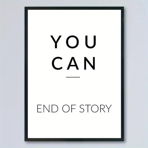 Affiche rétro You Can pour bureau et salon - Toile minimaliste art déco 50 x 70 cm